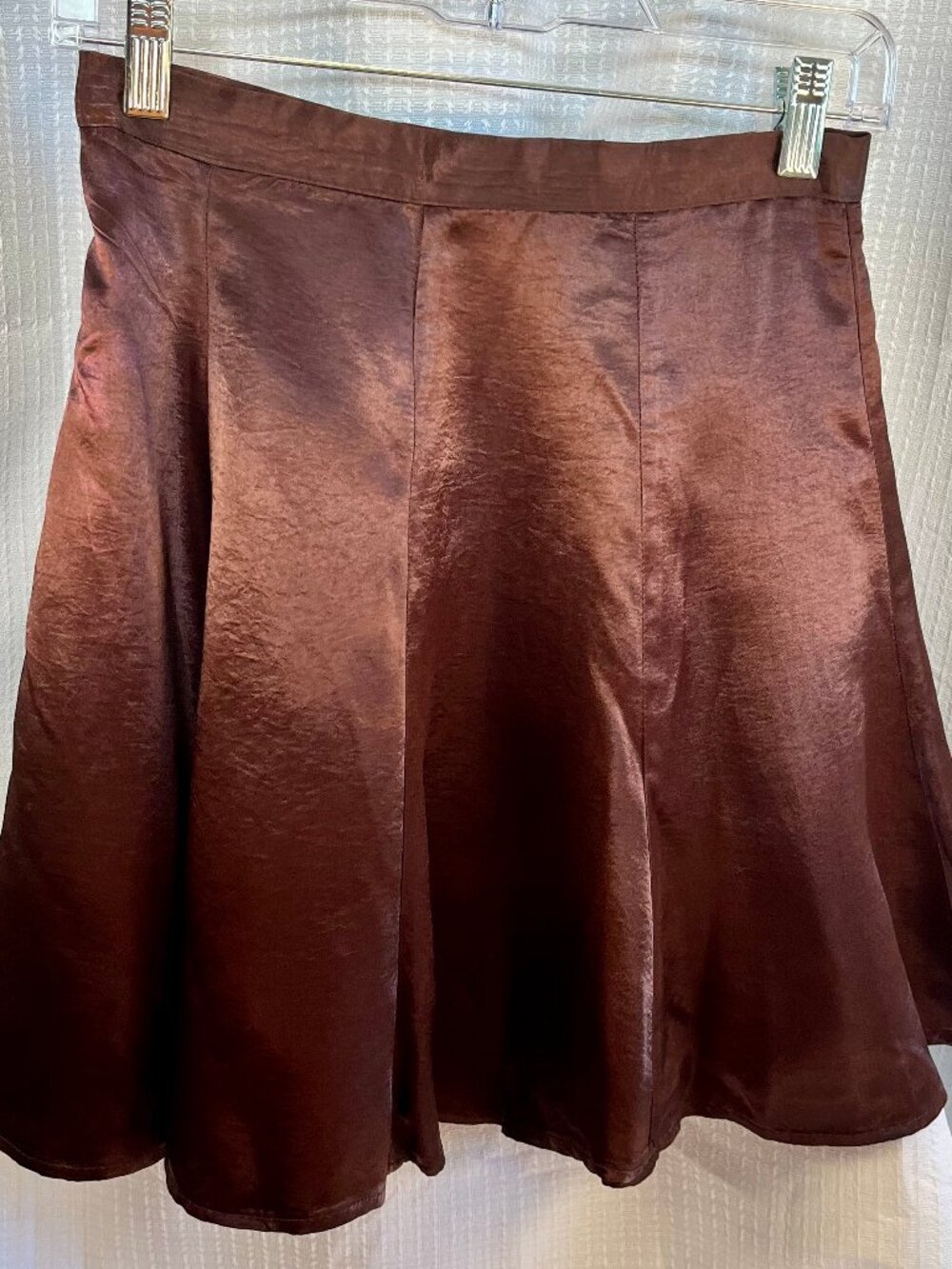 Vintage Star City Clothing Company Brown Satin Mini Skirt size 9